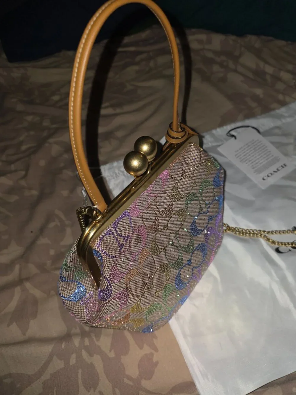 Coach Rainbow Kisslock mini bag with tags and dust bag